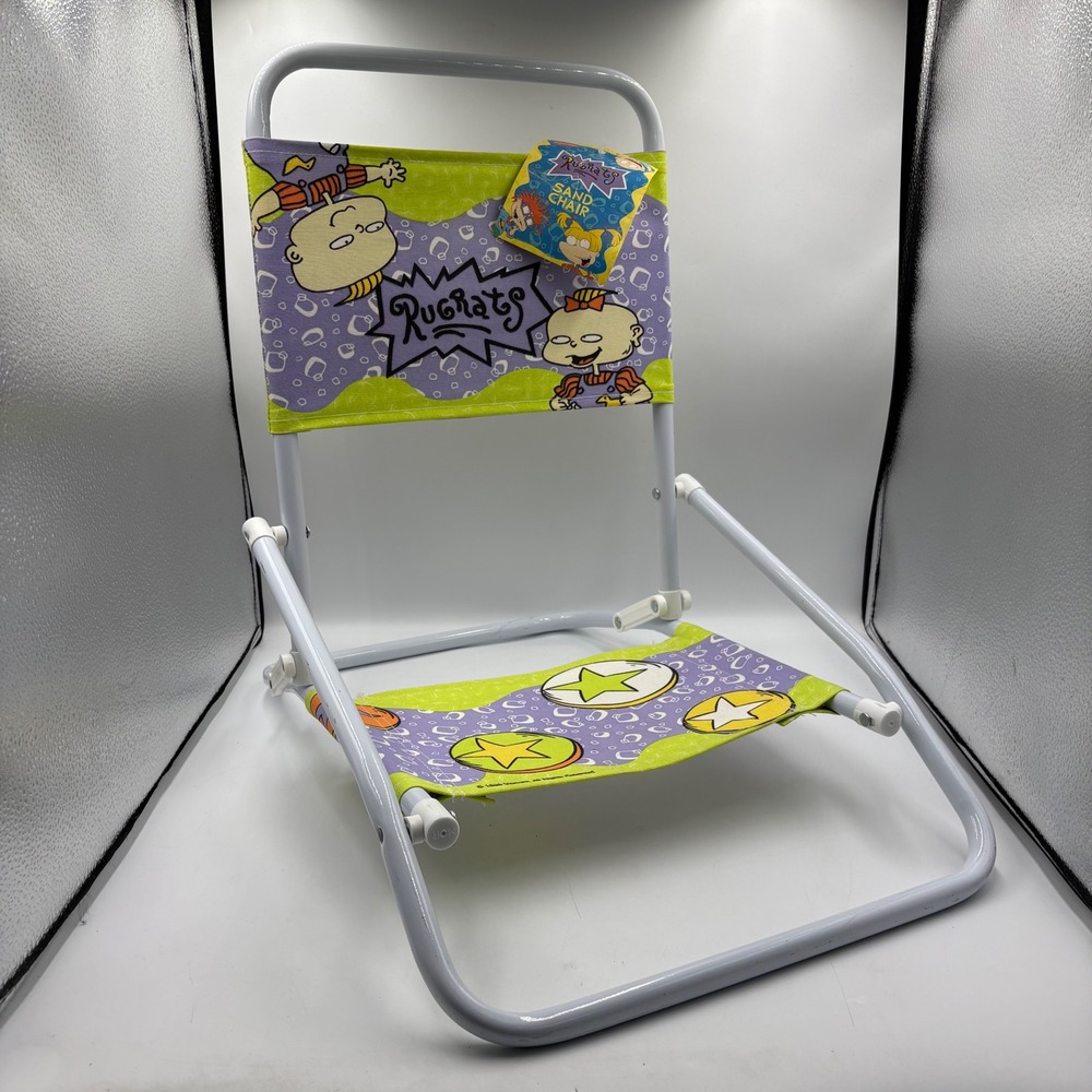 Rugrats Sand Chair Kids Purple‎ Green Vintage 1997 Nickelodeon Folding NOS tags